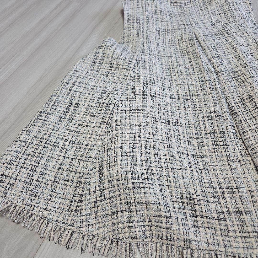 CADUNE 川上桃子コラボ フレア ツイード ジレ Sサイズ