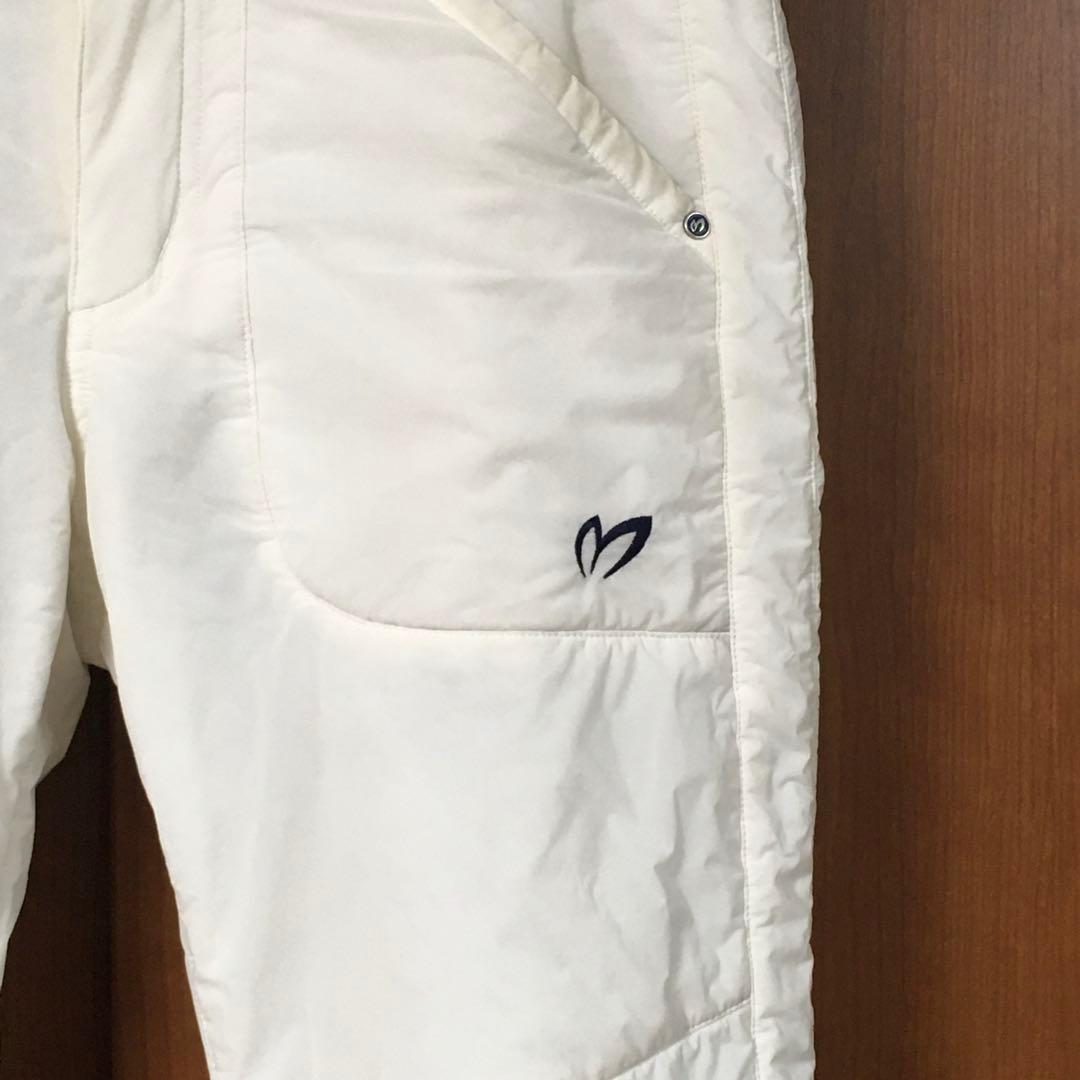 美品　マスターバニー　中綿　ストレッチパンツ　３　白　ダウン　パーリーゲイツ