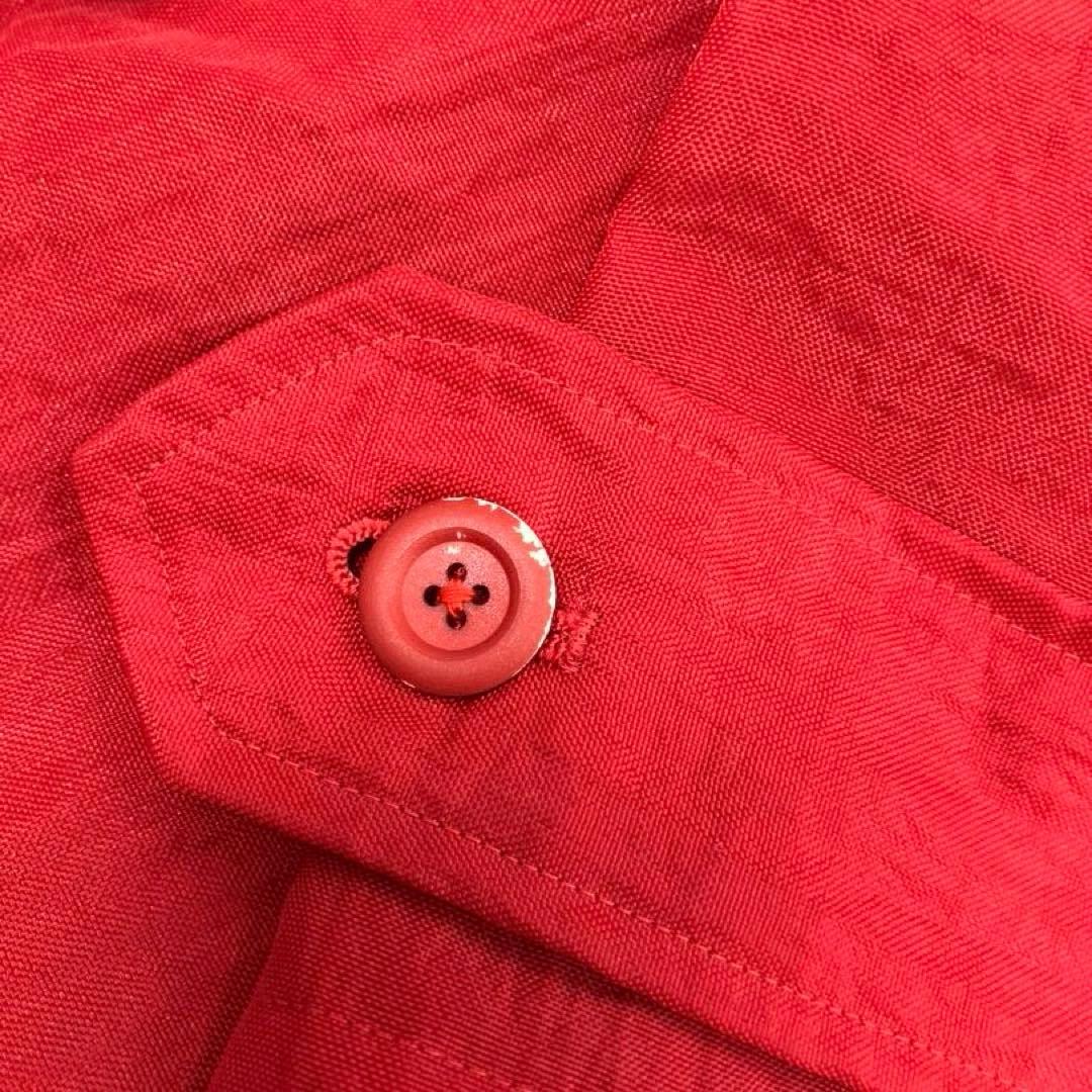 POTECHINO ポテチーノ　ロングシャツコート　お花のモチーフ　赤　さえら