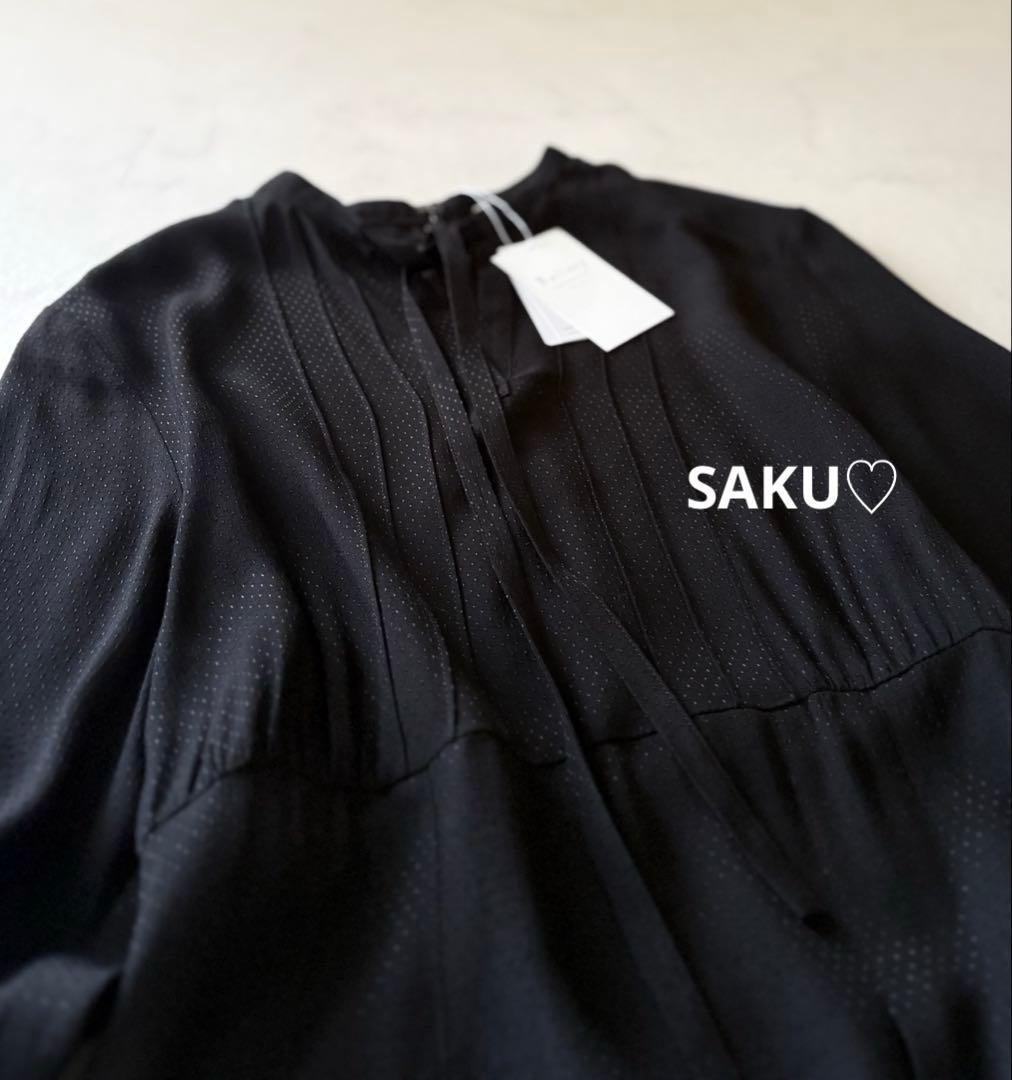 新品❣️定価3.7万 Ballsey マイクロドットジャカードギャザーワンピース