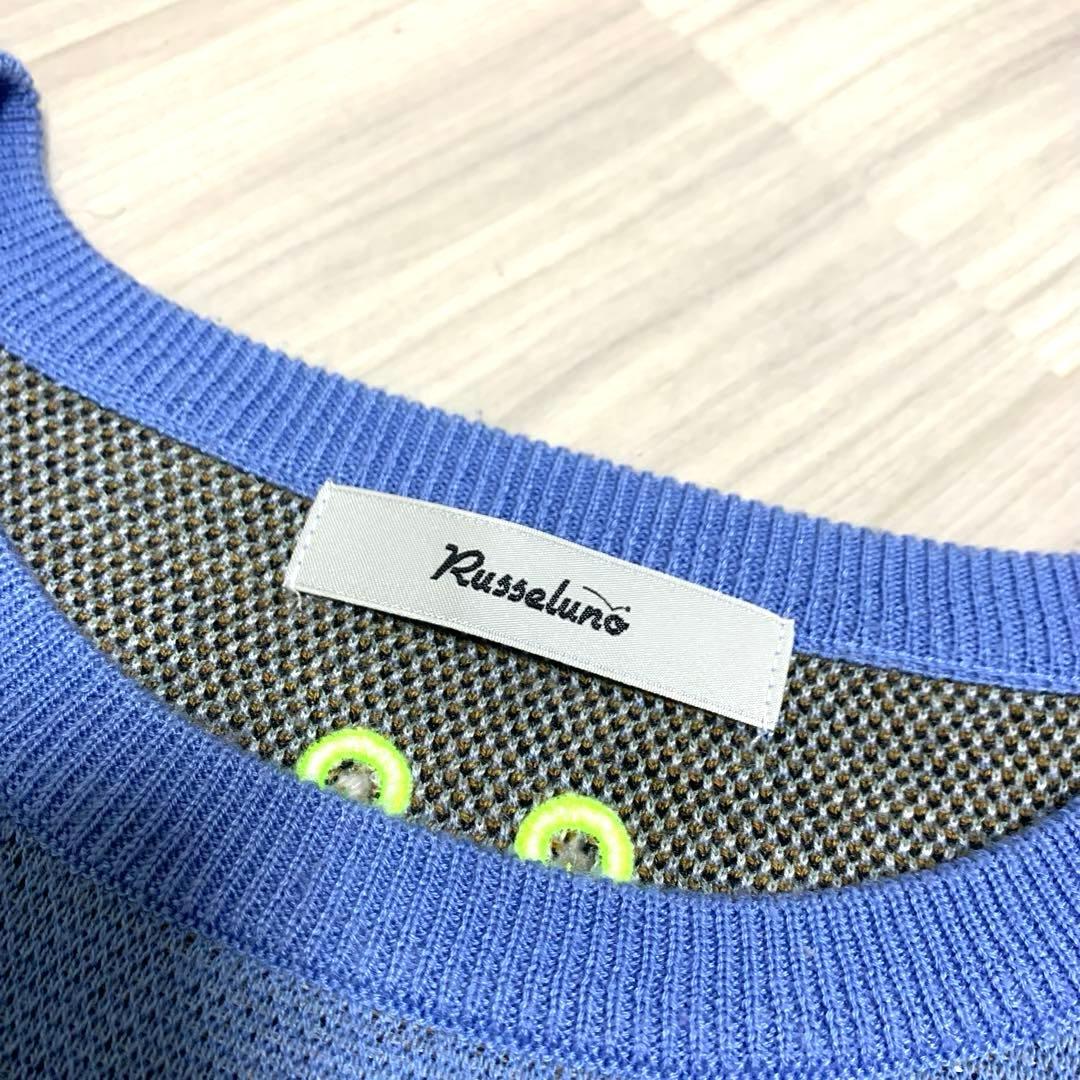 RUSSELUNO ニット セーター 4 ライトブルー ルチャロゴ