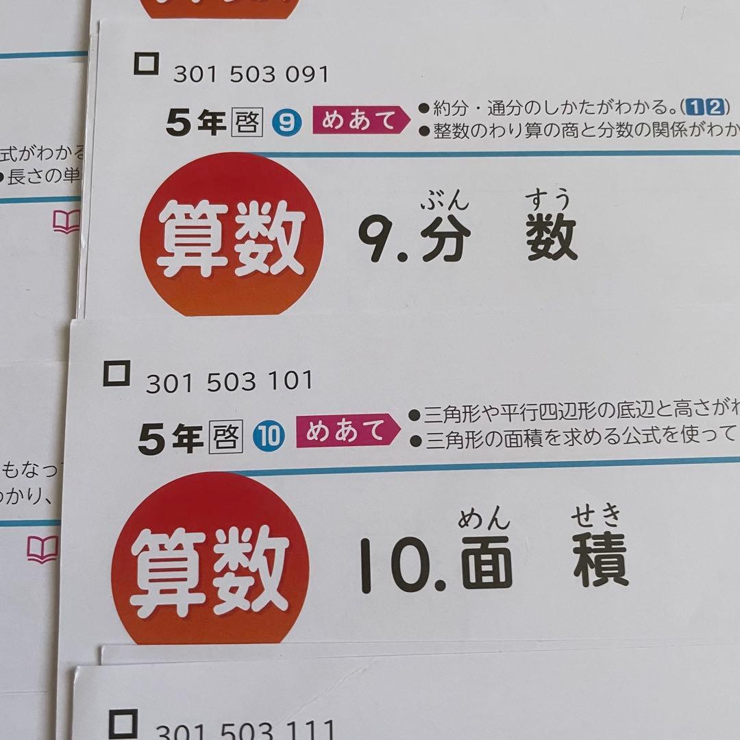 小学5年 算数 カラーテスト 令和7年度 22枚分 啓林館 新学社　最新
