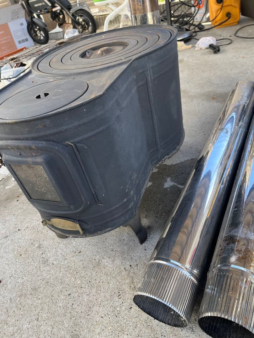 ホンマ黒耐熱 窓付時計型薪ストーブ