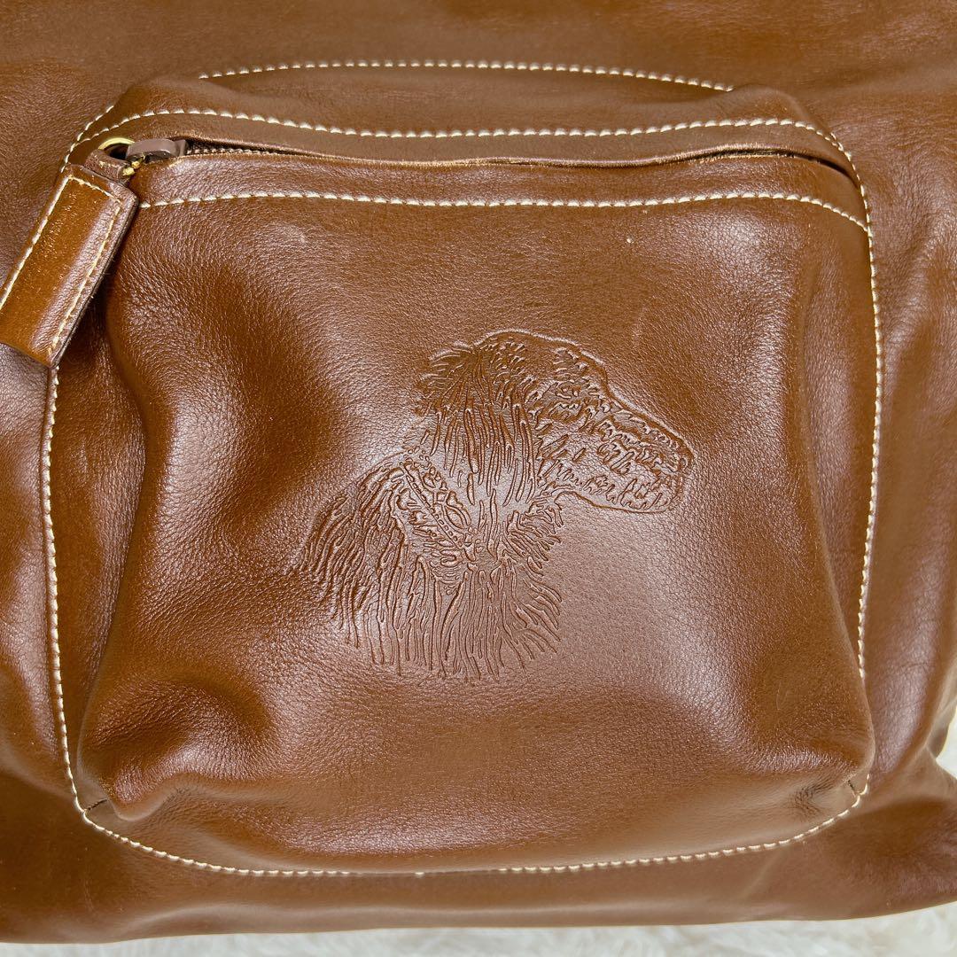 希少 Kitamura レザーバッグ ブラウン 犬 型押し