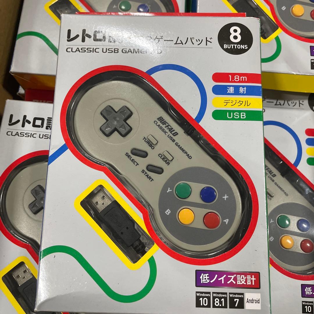 レトロ調USBゲームパッド BUFFALO BSGP815GY