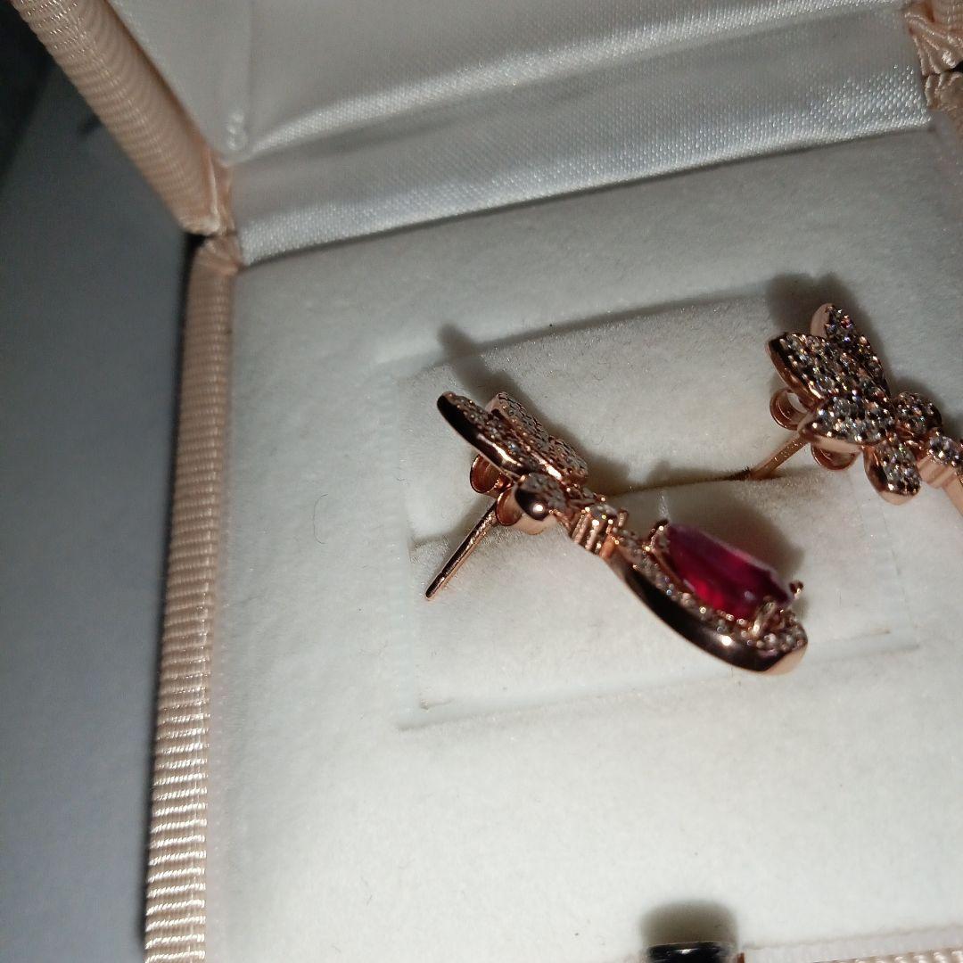 f*i様 【新品】天然ルビー＆ダイヤモンド❣️925K14PG仕上げピアス