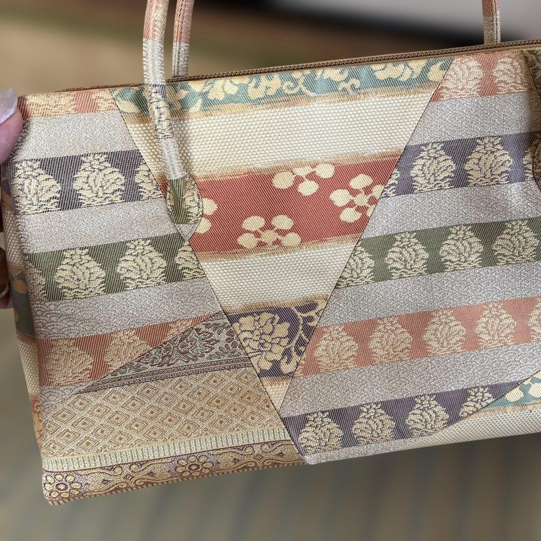 美品　名物裂の利休バッグ　懐紙二つお付けします
