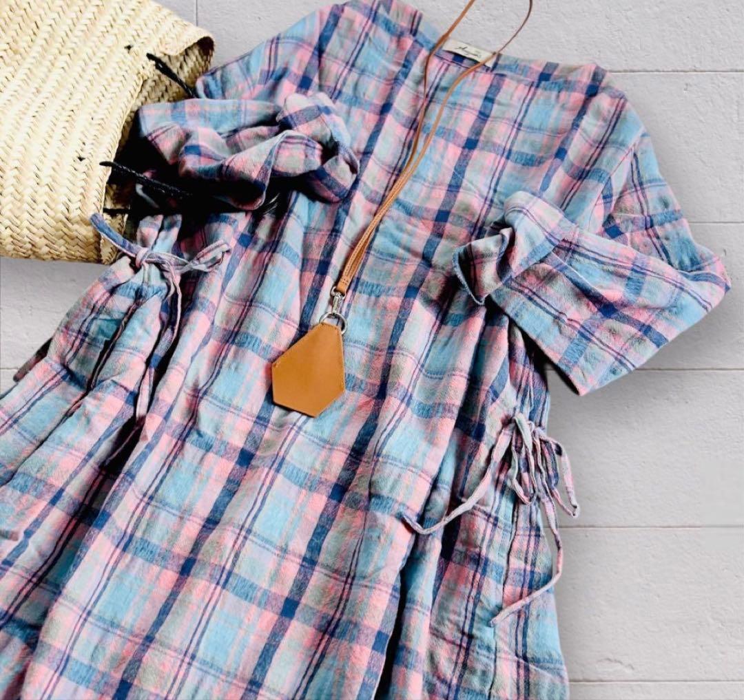 最終値下❤️iCHi Antiquite's ワンピースウールコットンリネンワンピ