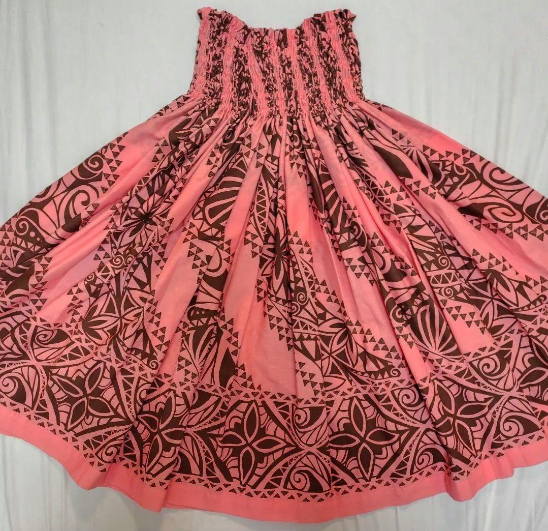 TUTUVI 黒 濃いピンク ダブル パウスカート フラダンス