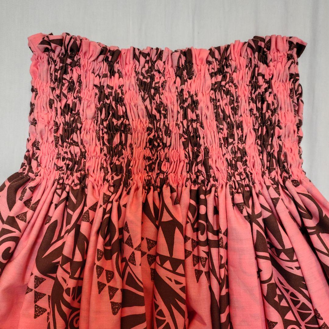 TUTUVI 黒 濃いピンク ダブル パウスカート フラダンス