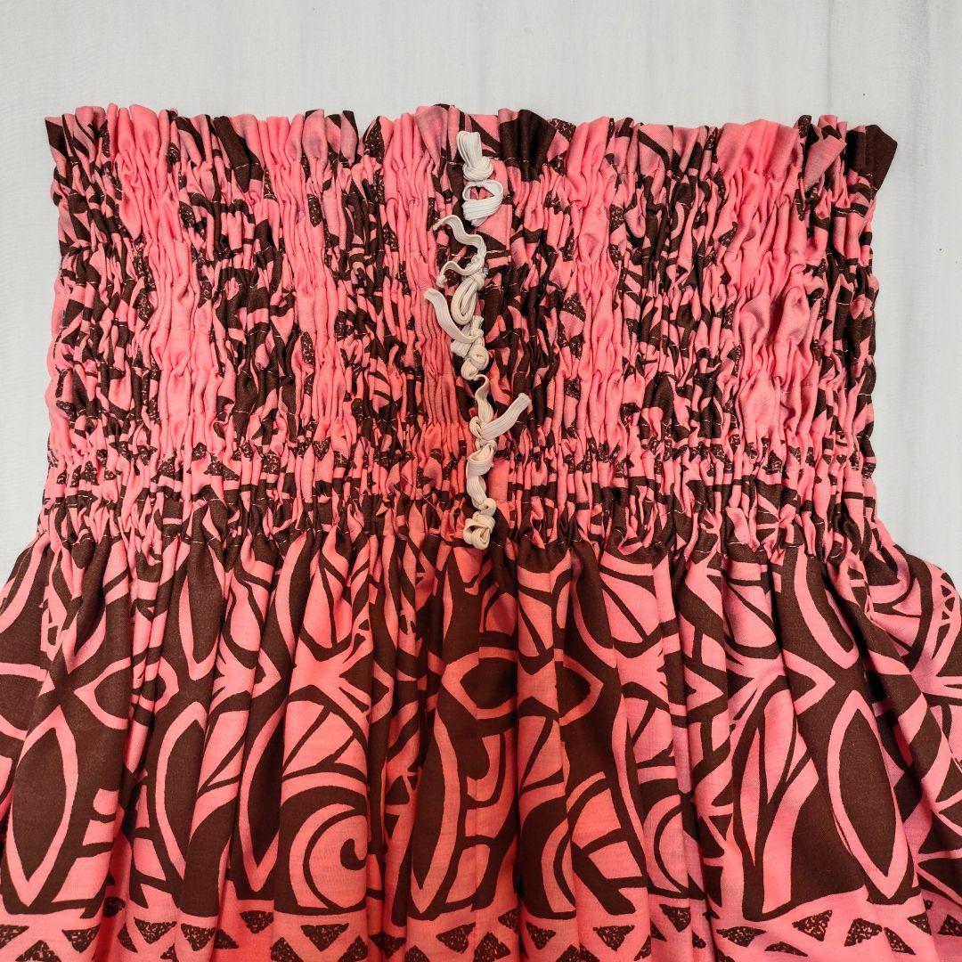 TUTUVI 黒 濃いピンク ダブル パウスカート フラダンス