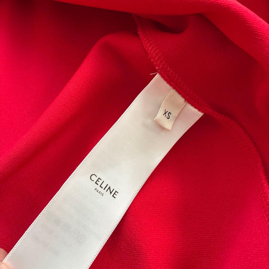 CELINE セリーヌ　トラックスーツジャケット　赤　ジャージー　サイズXS