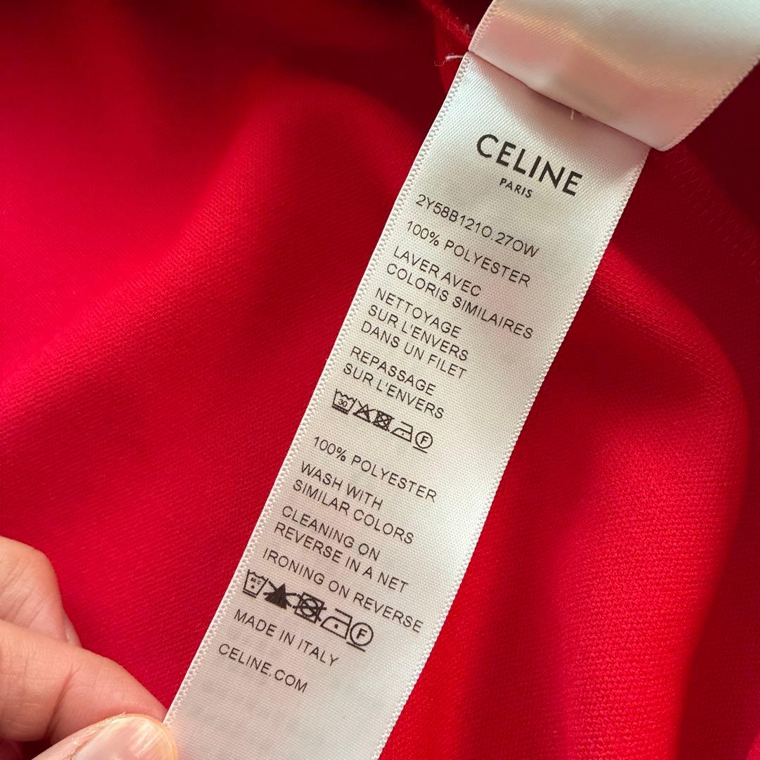 CELINE セリーヌ　トラックスーツジャケット　赤　ジャージー　サイズXS