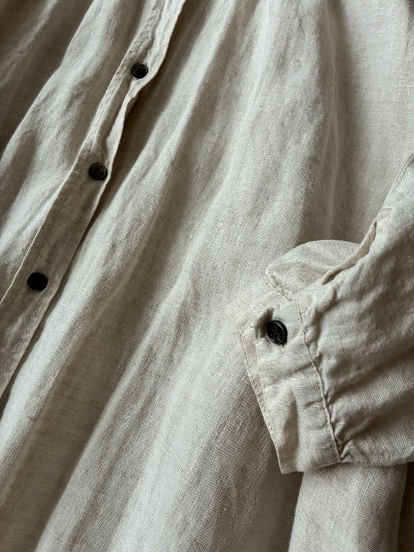 ヘブンリー　リネン100％ギャザーワイドワンピース