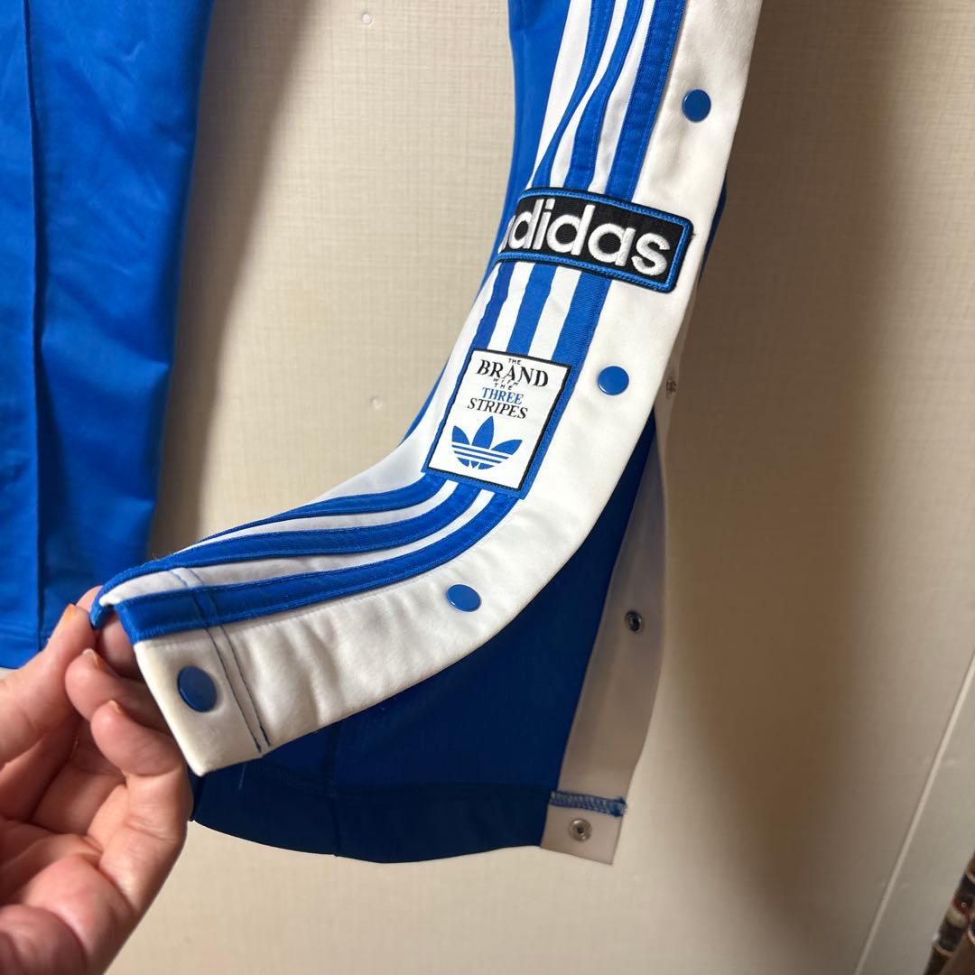 adidas アディブレイクトレーニングパンツ 青 3本ライン　レディース