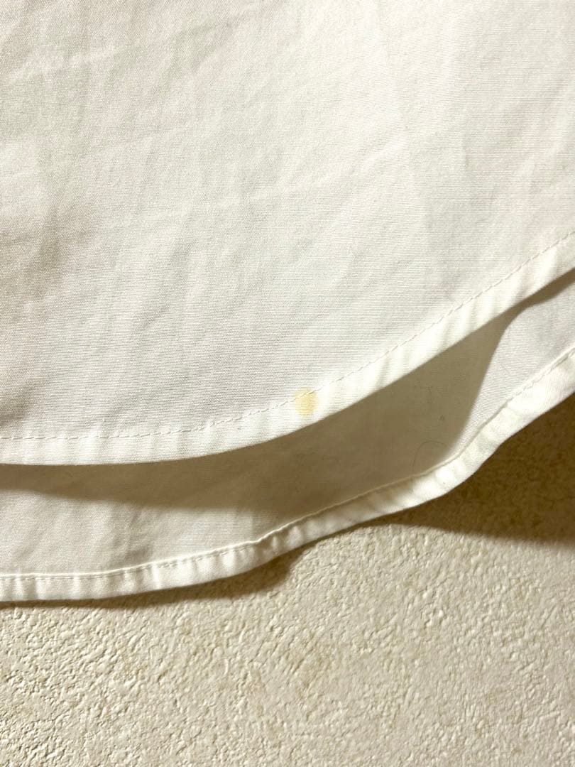 yohji yamamoto ホワイトボタン付きスタンドカラーシャツ