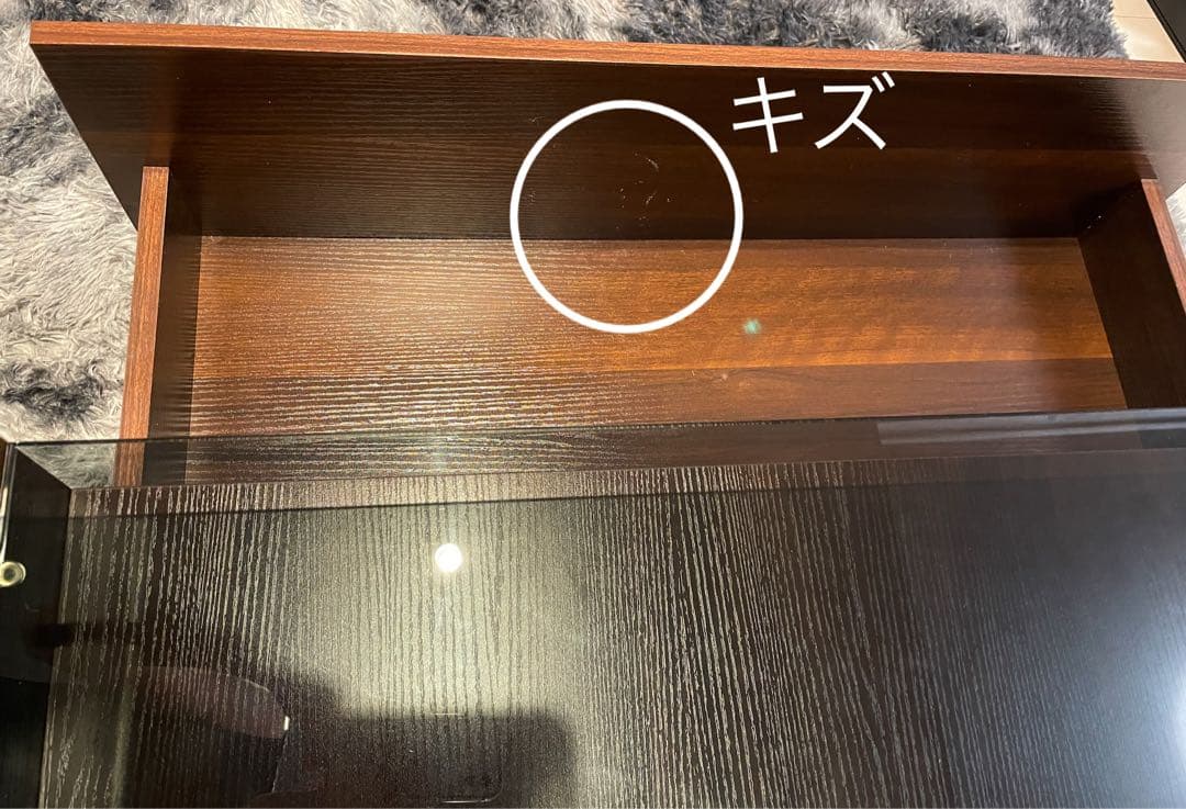 DORIS センターテーブル ローテーブル ガラス ウォルナット 正方形