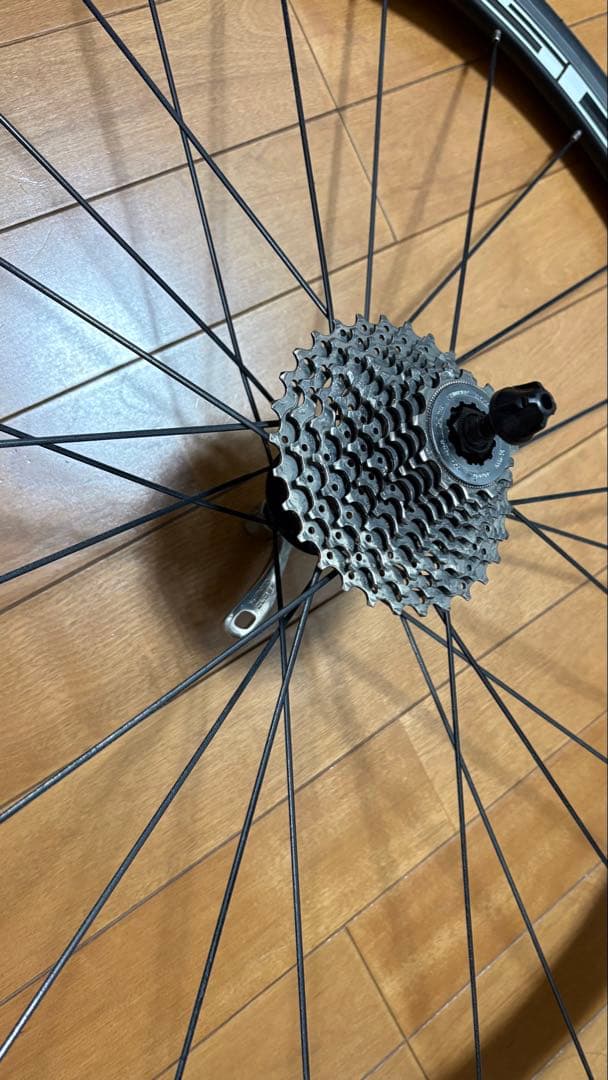 シマノR500ホイール前後+105カセット+クイックリリース+中古タイヤ付き