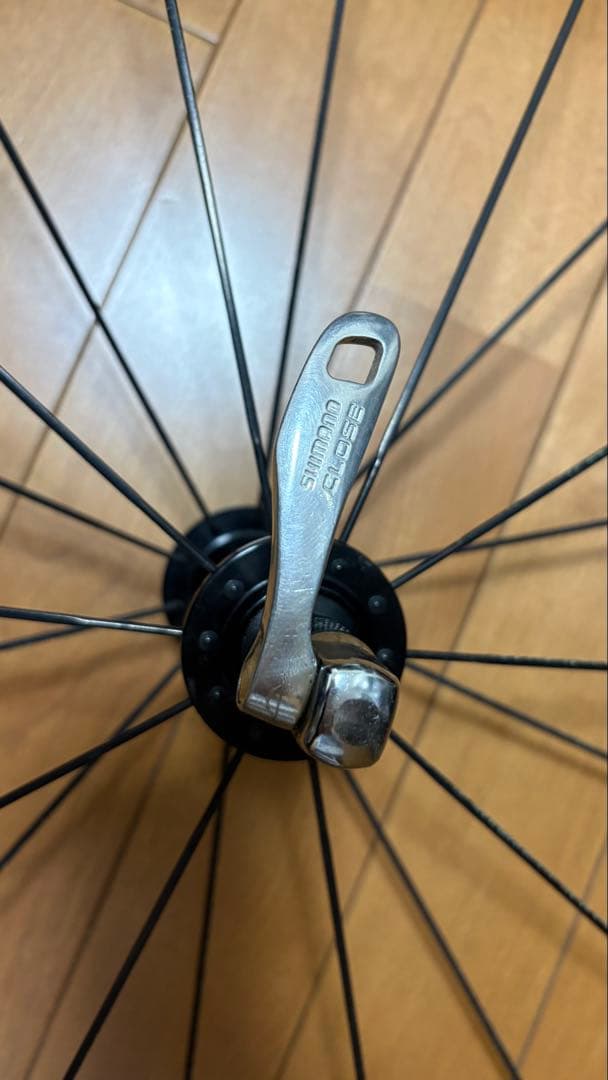 シマノR500ホイール前後+105カセット+クイックリリース+中古タイヤ付き