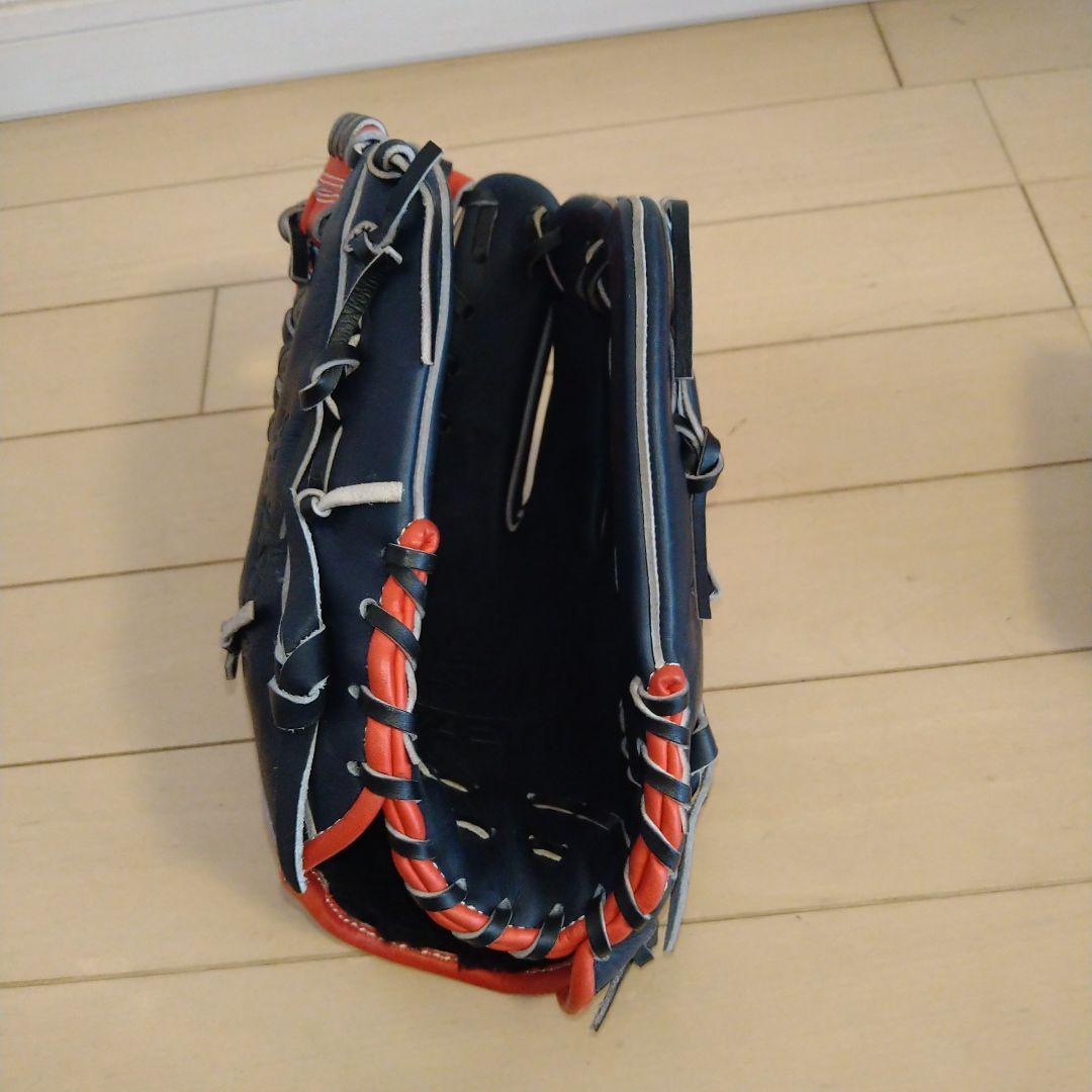 ZETT NEO STATUS 軟式グローブ ネイビー/オレンジ美品