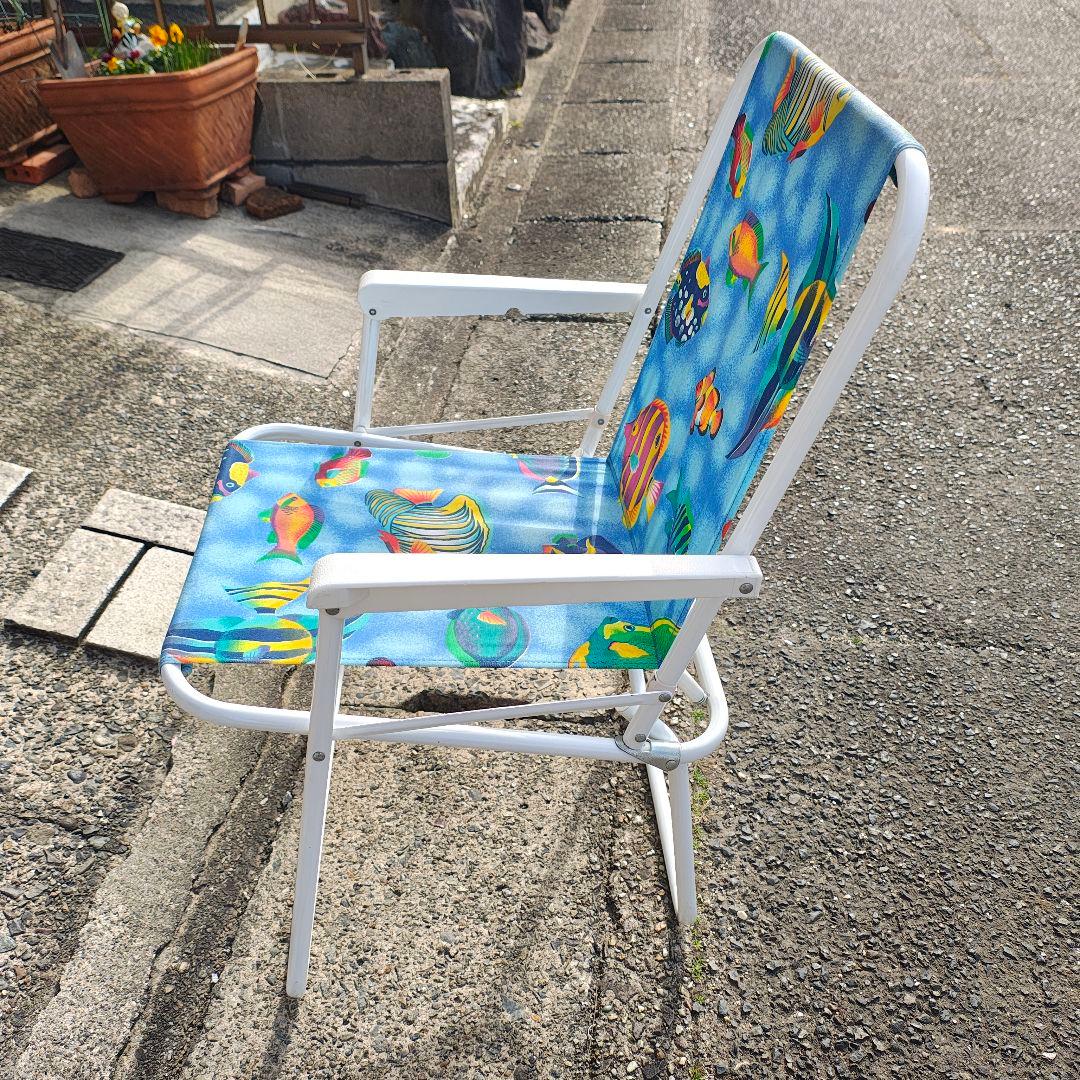 美品 折りたたみ式 ビーチチェア 2脚セット アウトドアチェア