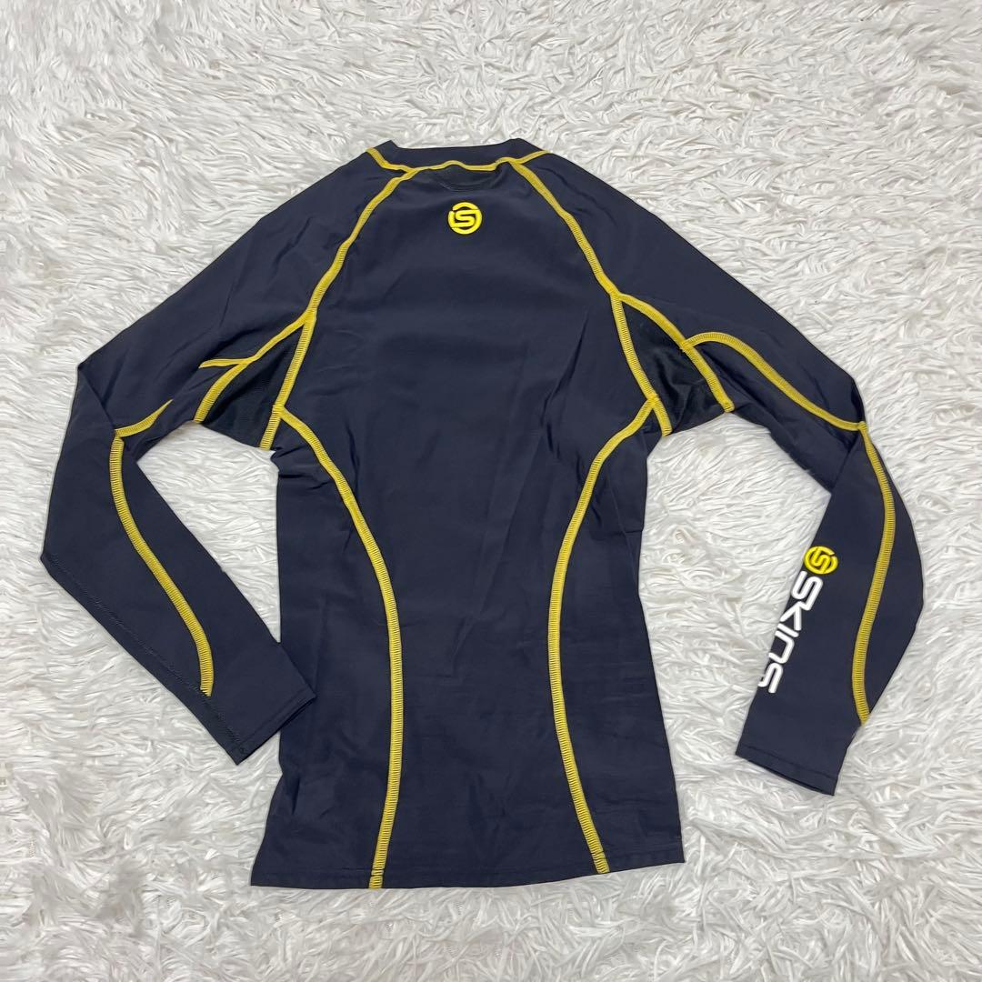 未使用 SKINS スキンズ カットソー スポーツ 黄色 ブラック 長袖