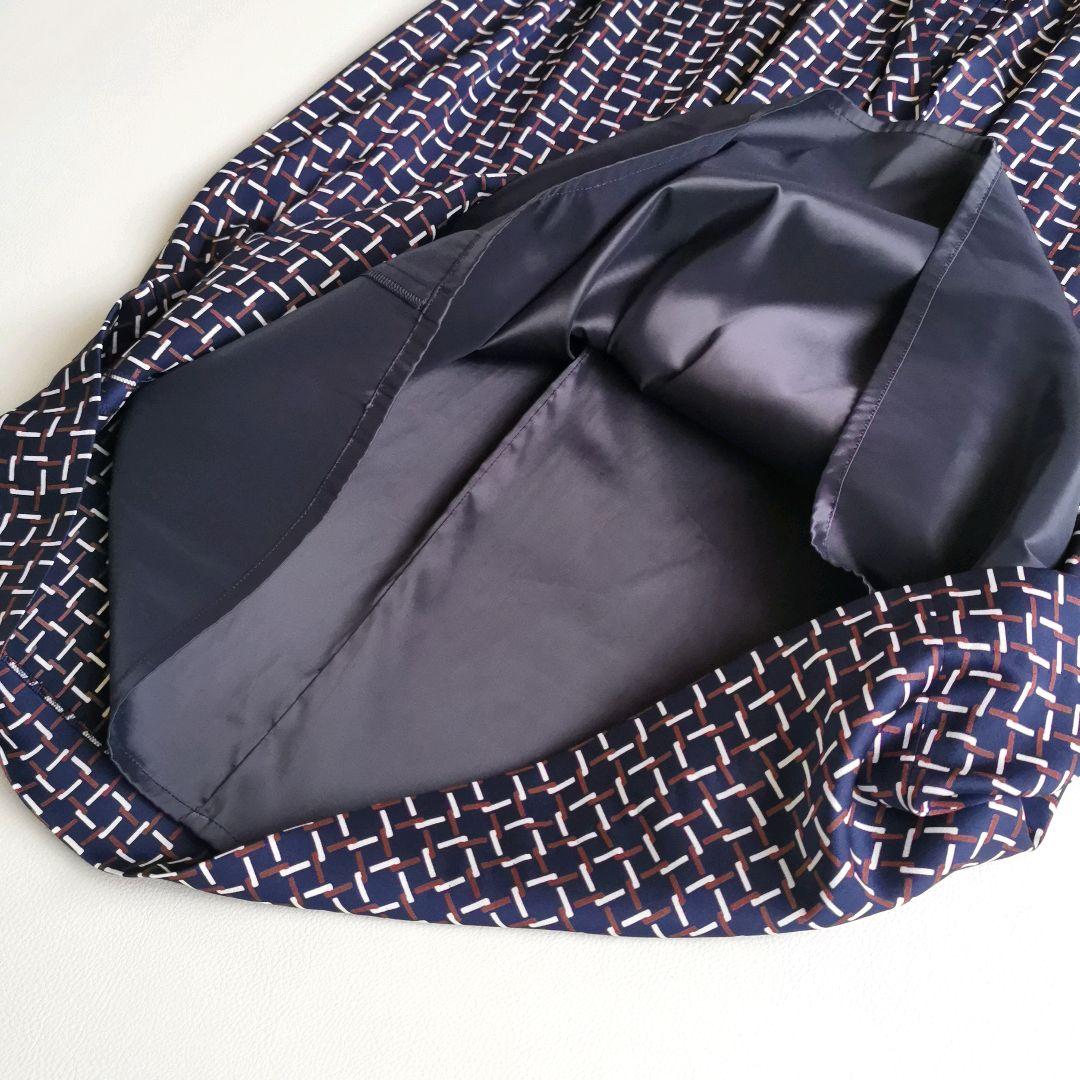 近年【美品✨】ポールスチュアート ロングワンピース リボン 総柄 幾何学 L