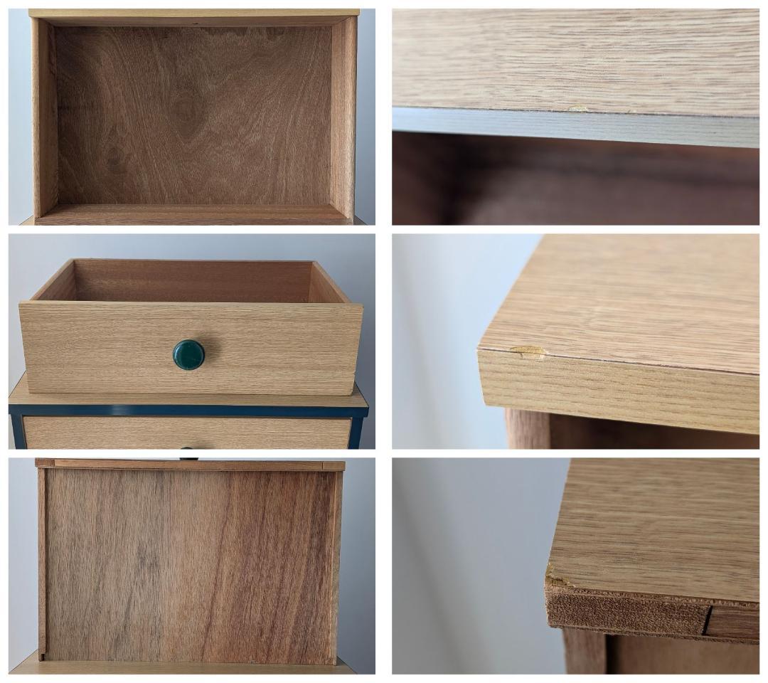 ビンテージ レトロ ウッドプリント キャビネット 5段 大きめ 引出し ポップ