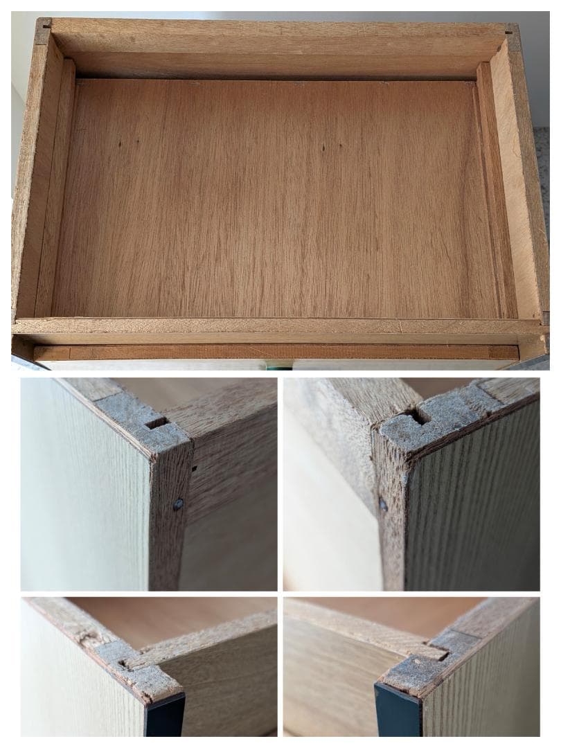 ビンテージ レトロ ウッドプリント キャビネット 5段 大きめ 引出し ポップ