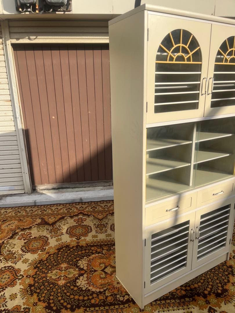 飾り棚 アーチ 食器棚 昭和レトロ レトロポップ 当時物インテリア 白 ホワイト