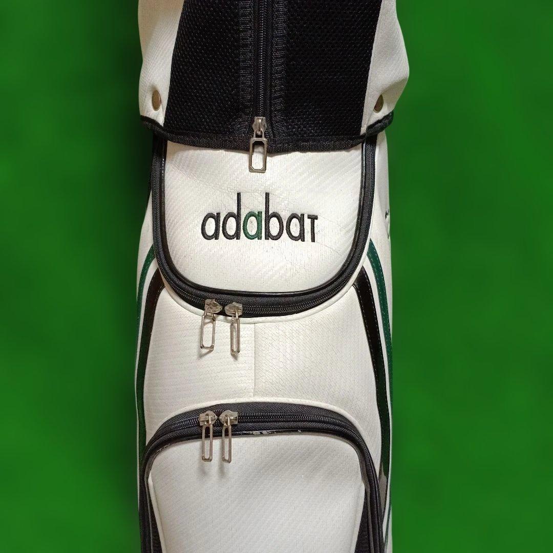 軽量タイプ adabatゴルフキャディバッグ ホワイト/ブラック
