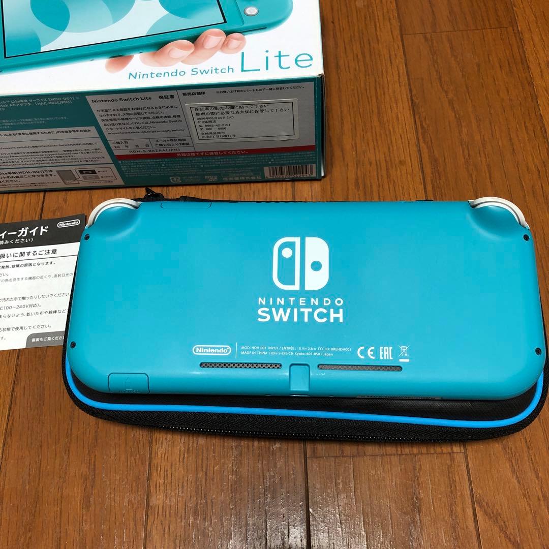 美品 Nintendo Switch Lite ターコイズ+HORI製 ケース
