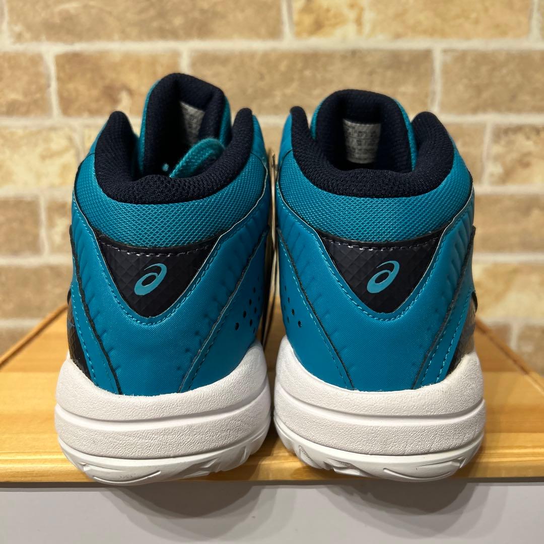 asics ターコイズ ハイカット バスケットシューズ