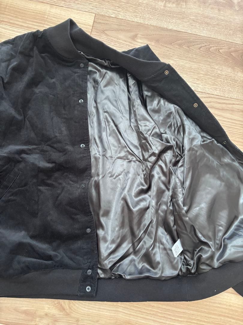 コーデュロイ中綿ジャケット　ブラック　XL