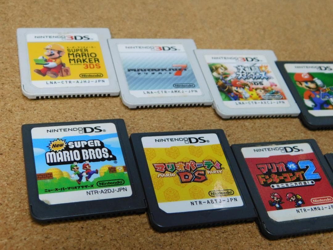 ＠マリオ関連３ＤＳ・ＤＳソフト１４本　マリオメーカー・マリオカート・ブラザーズ他