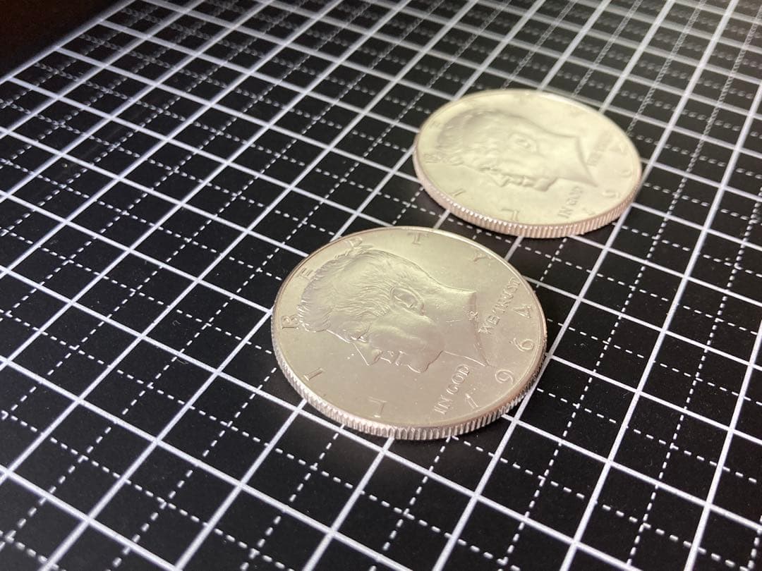 【アメリカ】ケネディハーフダラー銀貨2枚(1964年)