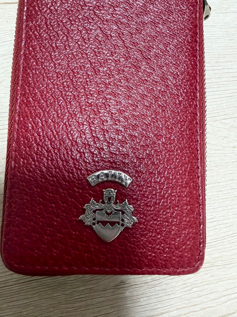 Bally レザー 赤 キーケース ジッパー式