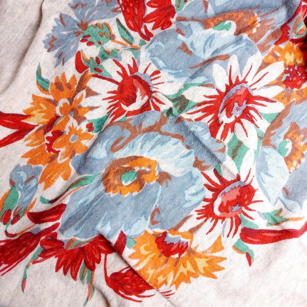 45R✨45rpm 花柄 バンダナ オーガニックコットン 日本製 クロススカーフ