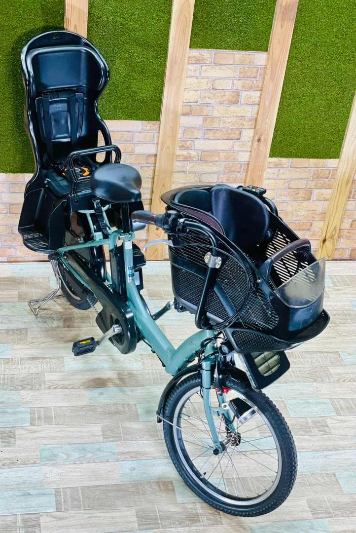 超特価 グリーン系 No1 ブリヂストン 子供乗せ電動アシスト自転車H1862