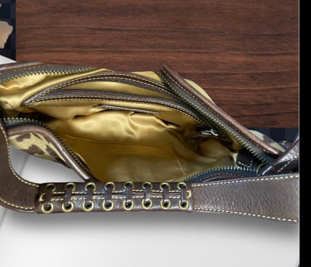 【極美品・希少】COACH コーチ ハラコ レオパード ショルダーバッグ