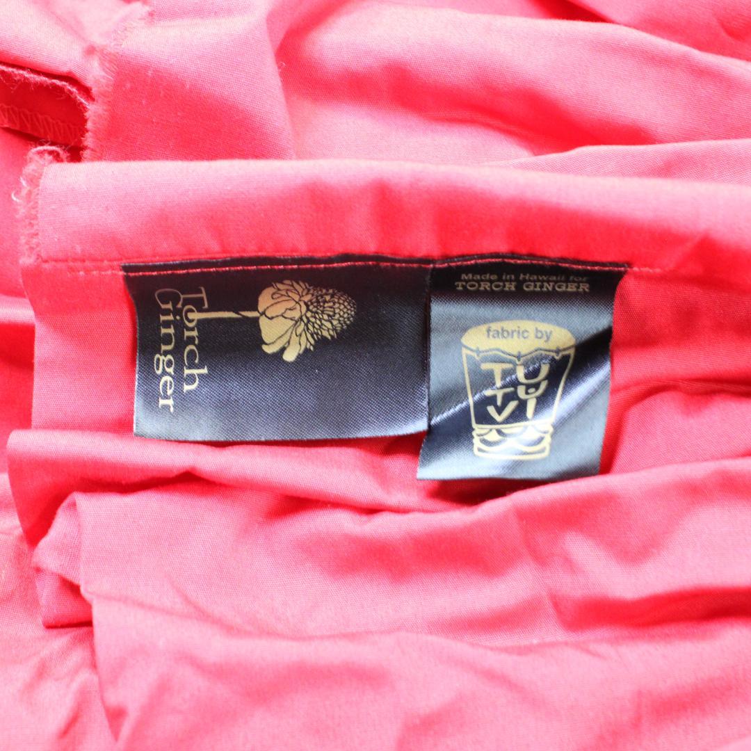 【最高級 ハワイ製 フラダンス衣装】レッド TUTUVI パウスカート 黄 赤