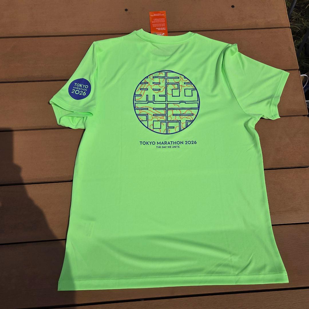 asics TOKYO MARATHON 2026 Tシャツ 海外M蛍光グリーン