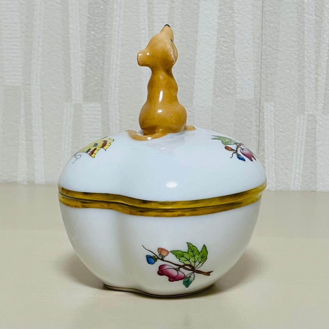 Herend ヘレンド ヴィクトリアプレーン 干支 小筺 子 ねずみ 小物入れ