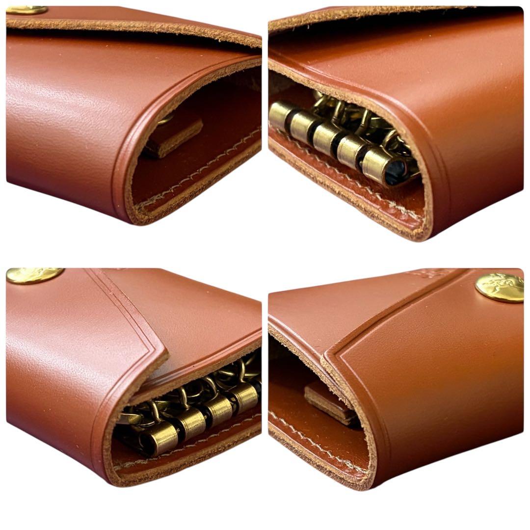 【新品】IL BISONTE イルビゾンテ キーケース ブラウン ゴールド 本革