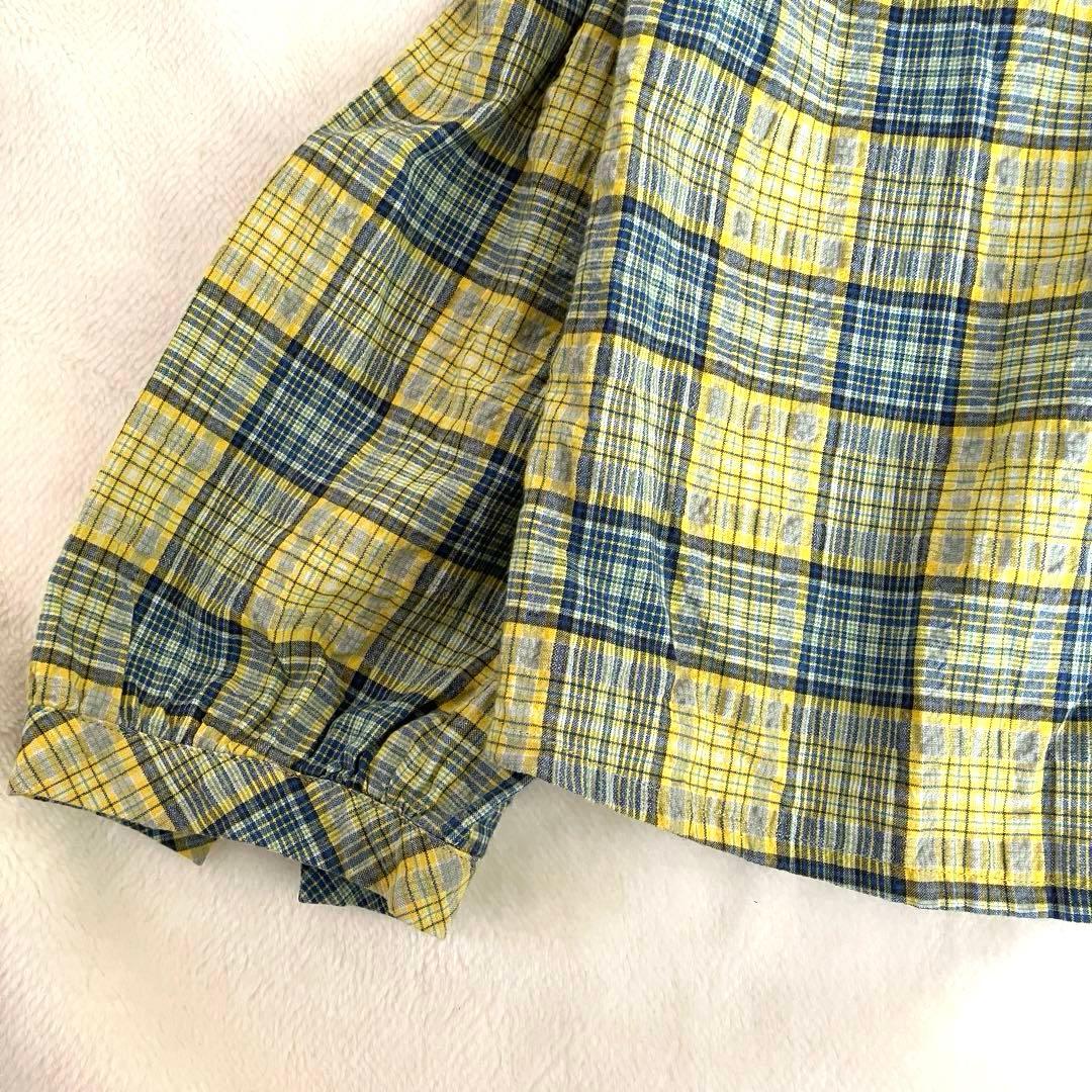 Jocomomola 洗える　チェック柄　ダブルボタン　長袖ブラウス　サイズ40