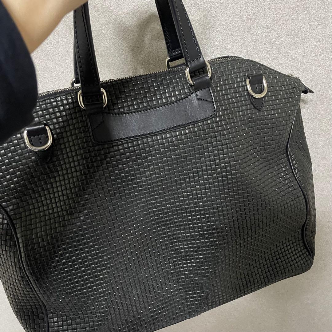 ダニエル＆ボブ イントレチャート ハンドバッグ　トート　ボストン　ブラック　美品