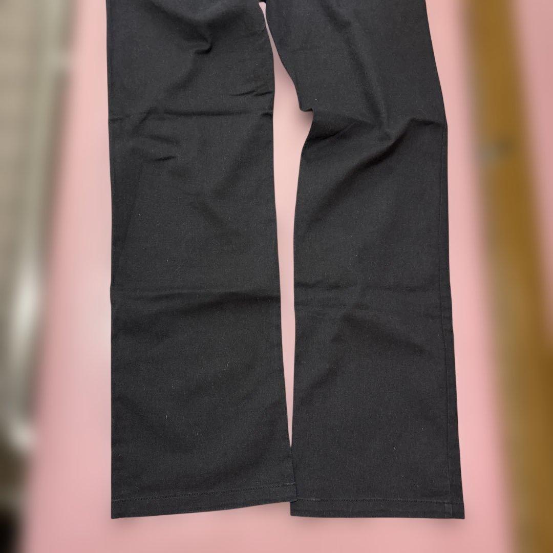 【美品】パーリーゲイツ ゴルフパンツ メンズ 5 黒 バックロゴプリント 刺繍