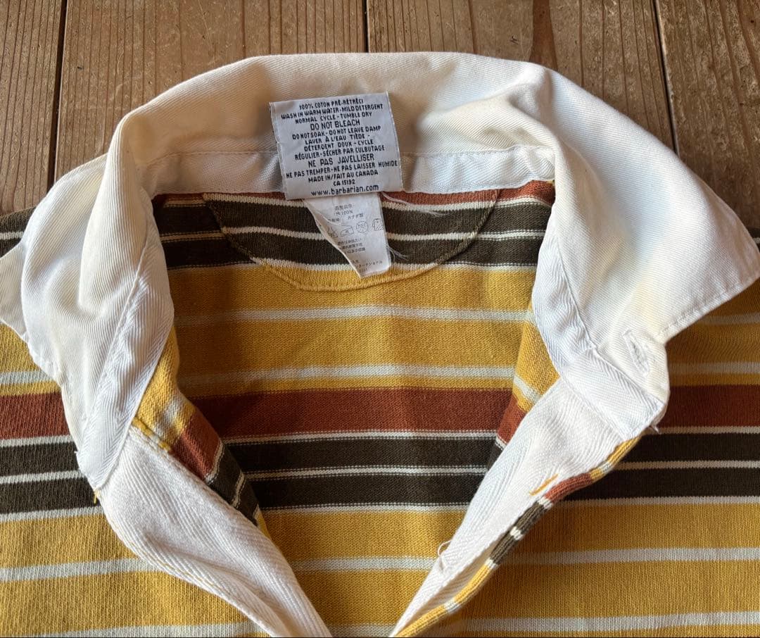 【カナダ製】　バーバリアン　ラガーシャツ/長袖　ボーダー　Mサイズ