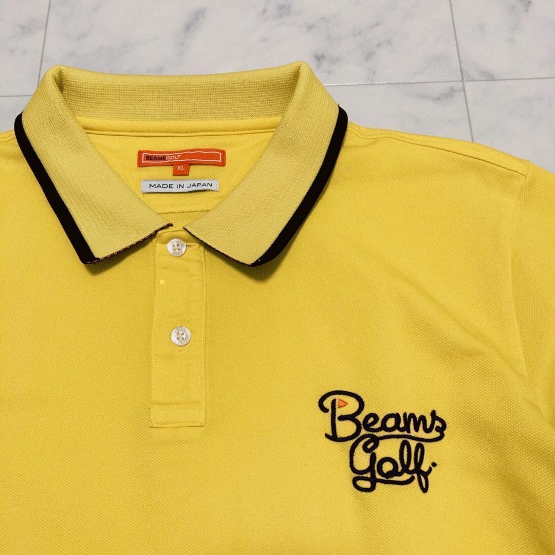 BEAMS GOLF ORANGE LABEL 襟裏ロゴポロシャツ　イエローXL