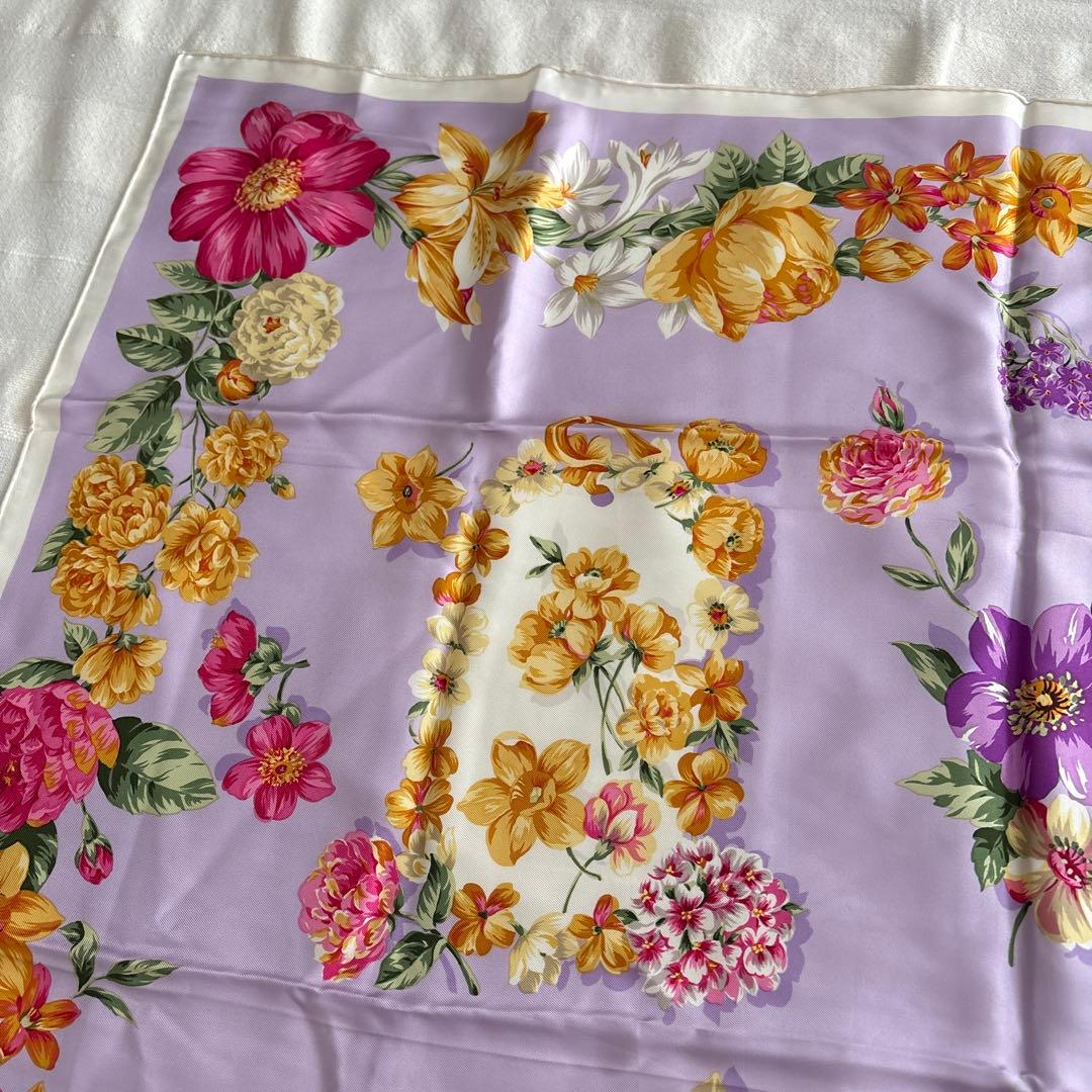 Christian Dior シルク　スカーフ　花柄　クリスチャンディオール鐘紡